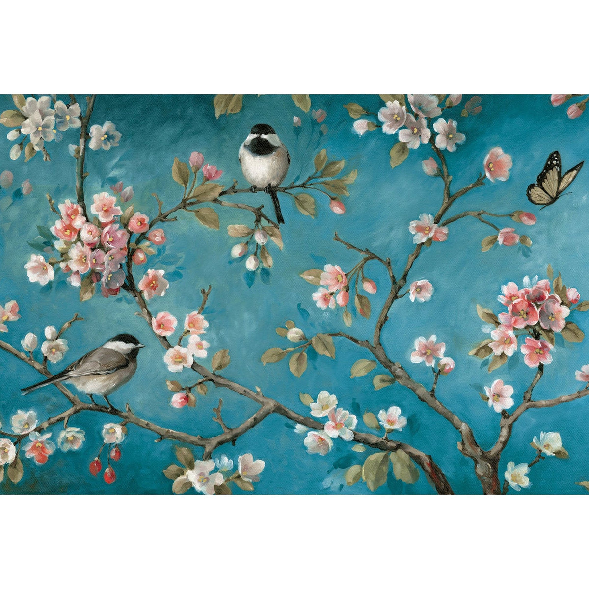 Birthday card with painted birds foil embellishment
