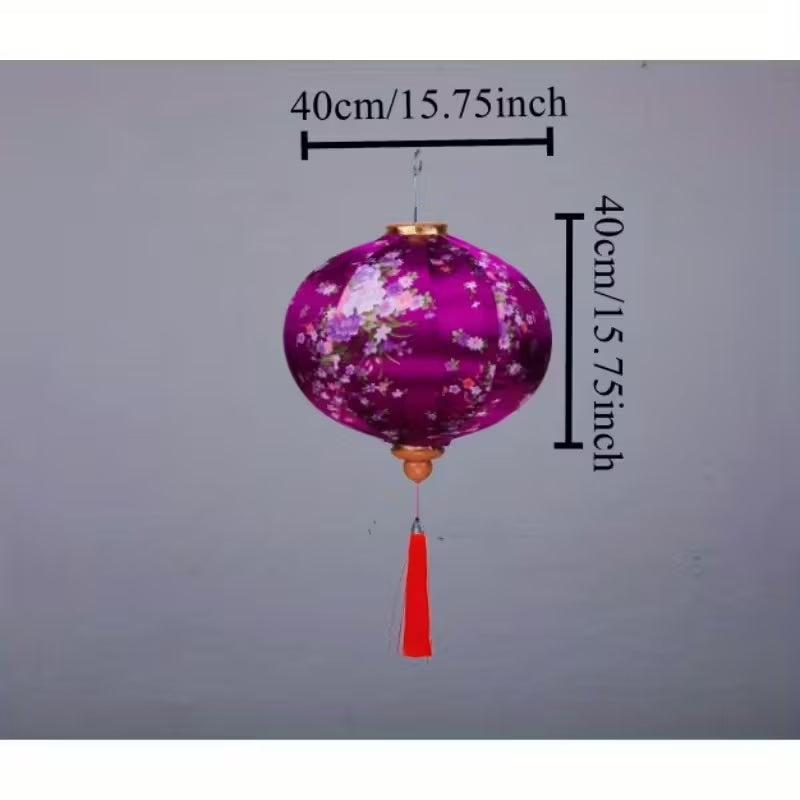 Round silk lantern in magic purple with a smooth silhouette.
