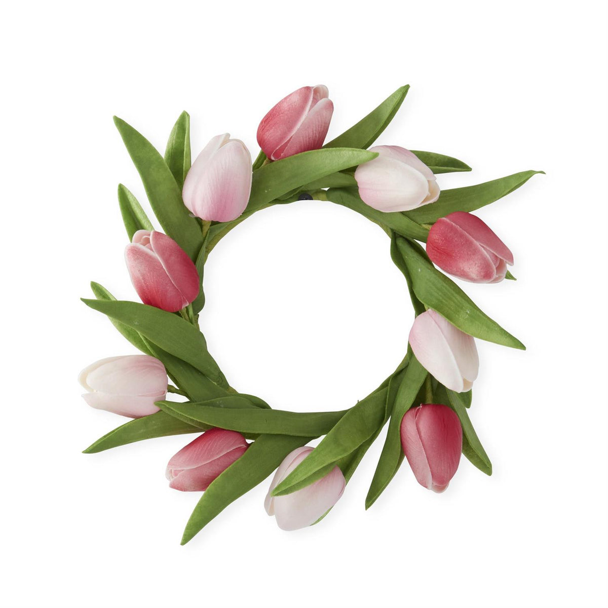 Mini tulip-shaped candle ring in PU leather with a smooth finish.