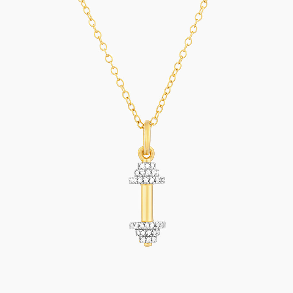 Silver pendant necklace with natural diamond accents on a chain.
