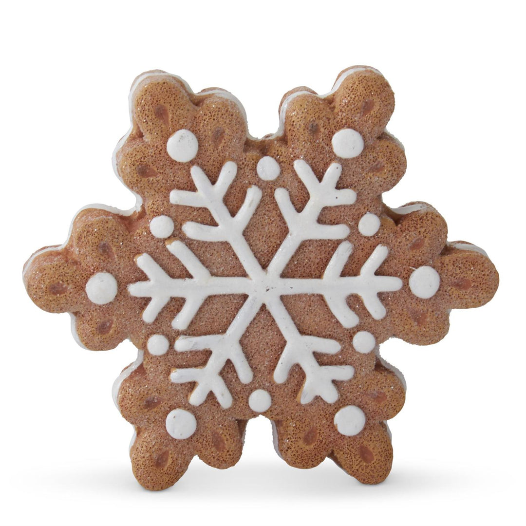 5 Inch Resin Gingerbread Snowflakes w/White Icing Outline - Sold Individually