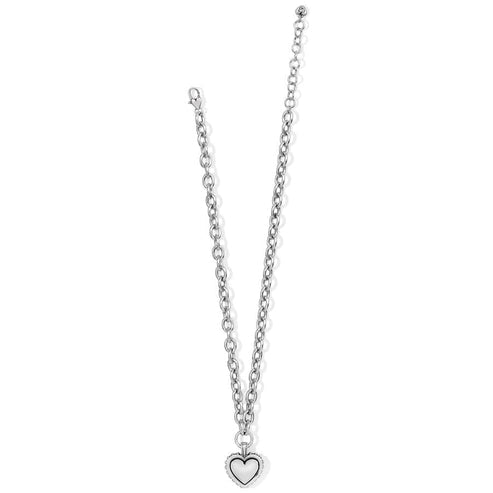 Pretty Tough Bold Heart Necklace in silver with a heart pendant and adjustable chain.