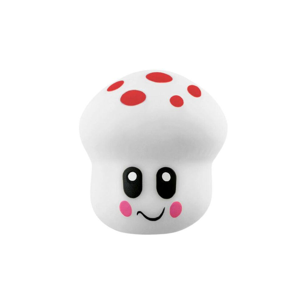Squishi Mushrooms sensory toy in soft pastel colors with a whimsical mushroom silhouette and squishy texture.