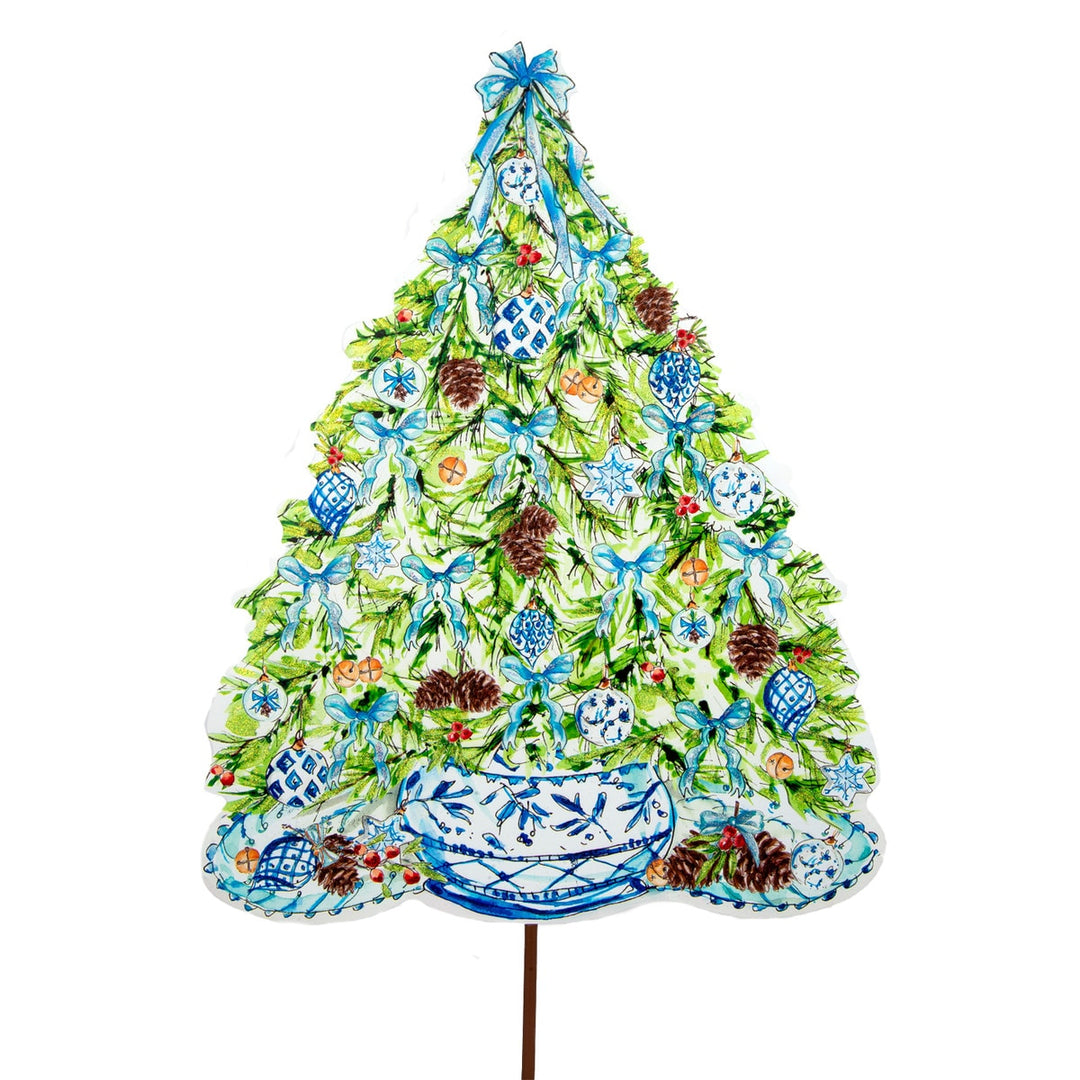 Beck's Blue Tree stake with blue tree trunk on white background