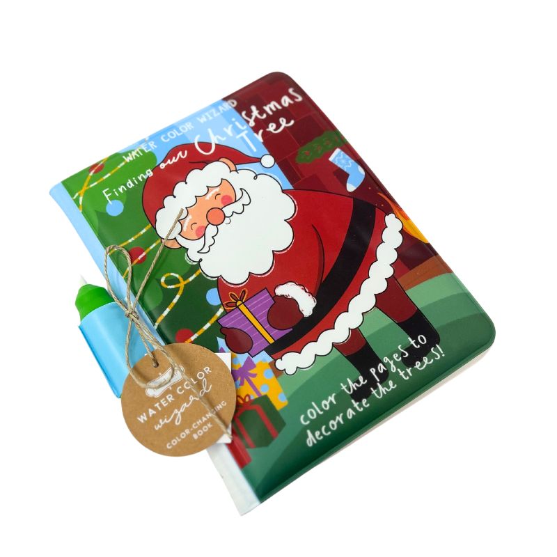 Christmas watercolor book featuring festive holiday scenes in a soft artistic style.
