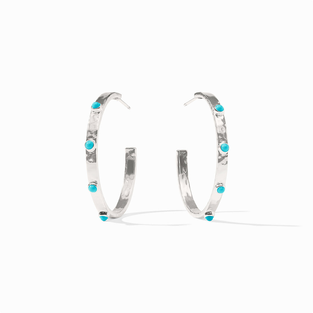 Crescent Stone Hoop