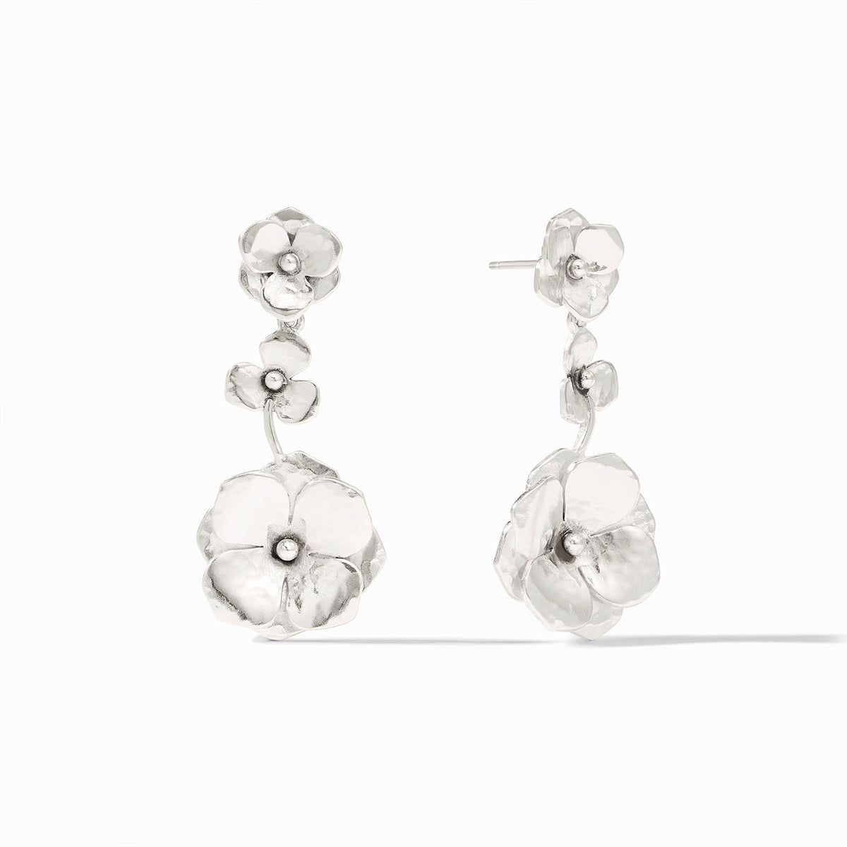 Silver plated Bloom Tier earring with pierced ear post