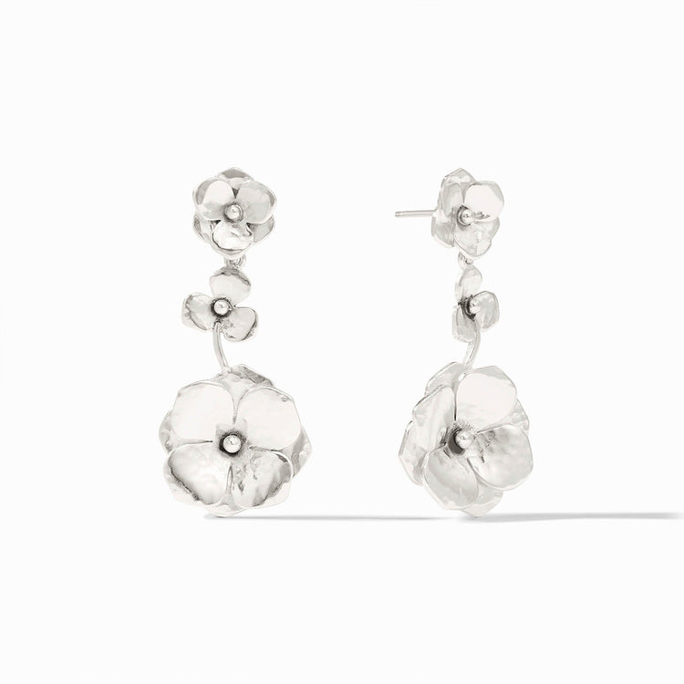 Silver plated Bloom Tier earring with pierced ear post
