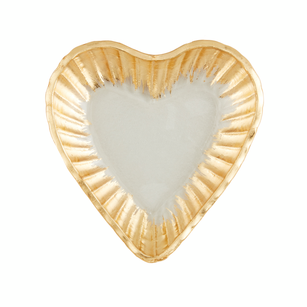 Glass Heart Tidbit Tray