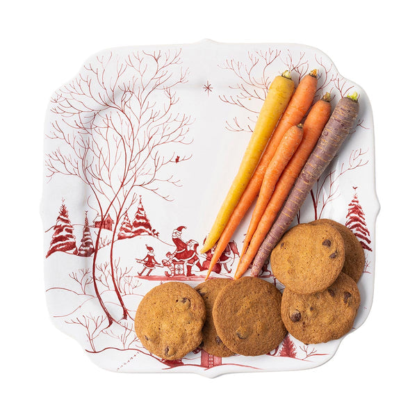 Ceramic cookie tray with Country Estate Winter Frolic winter-themed pattern
