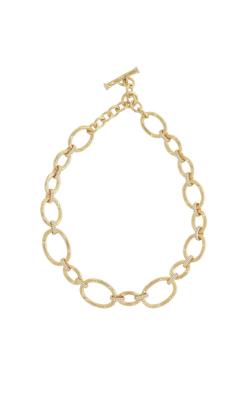 Enchanted Forest Chain Necklace in 18K gold plated brass with hand-set crystal accents.