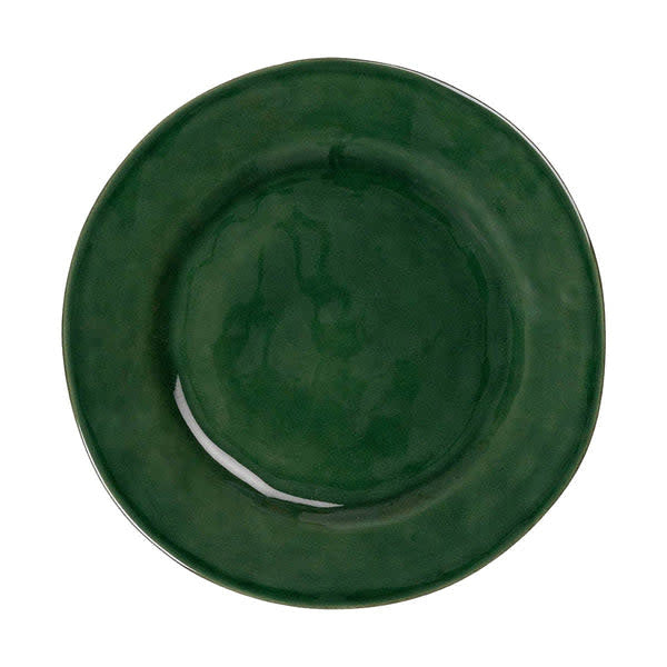 Round ceramic dinner plate with a smooth glazed finish in neutral tones.