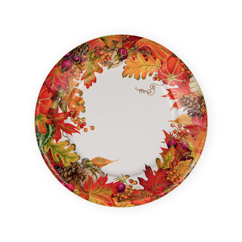 Square salad plate with water-based dye print on durable paper board.