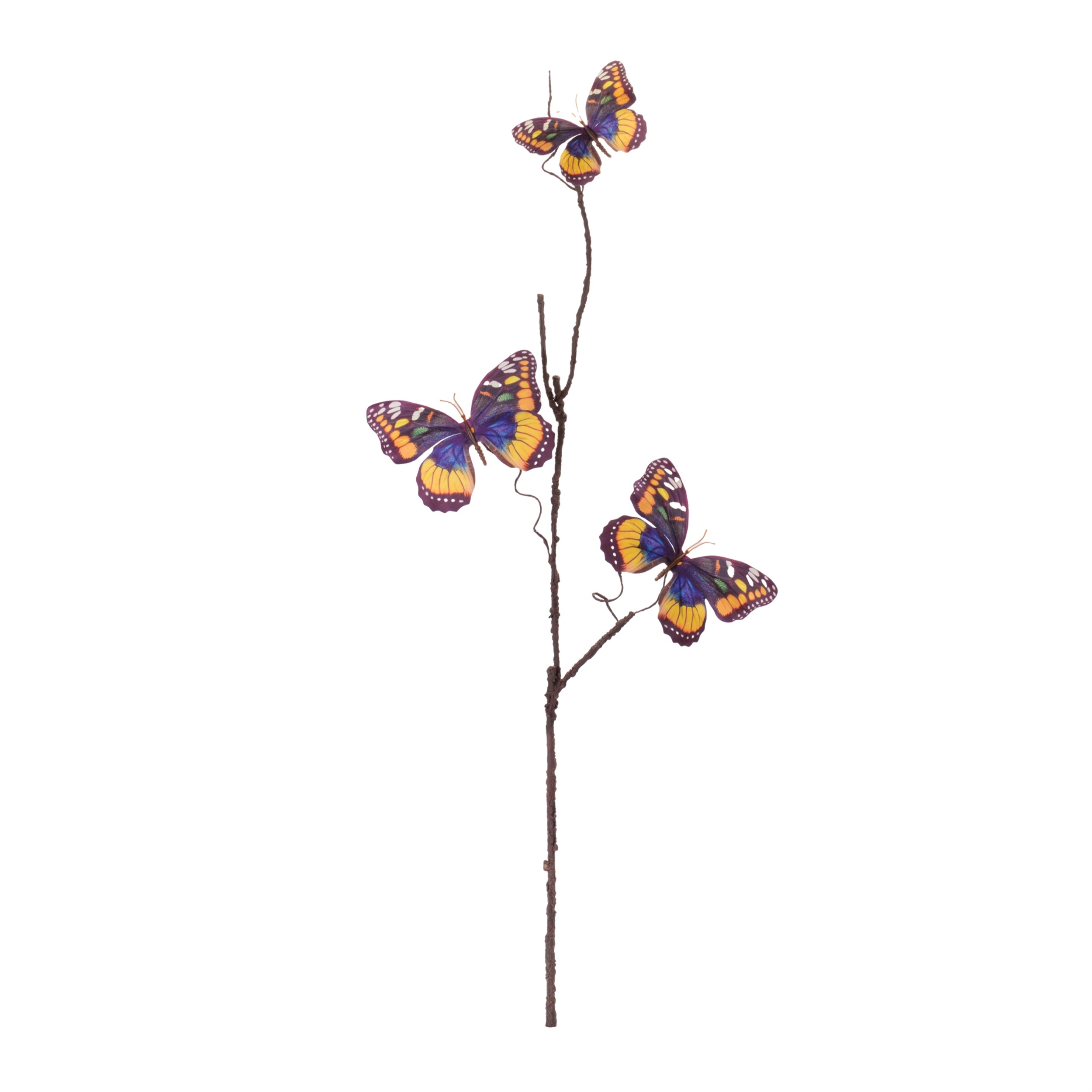 32-inch high butterfly spray with fabric panels in a natural finish.