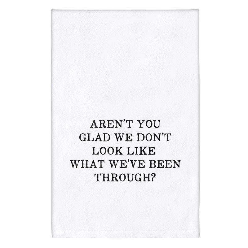 Face to Face Thirsty Boy towel in white cotton with a playful boy face print.