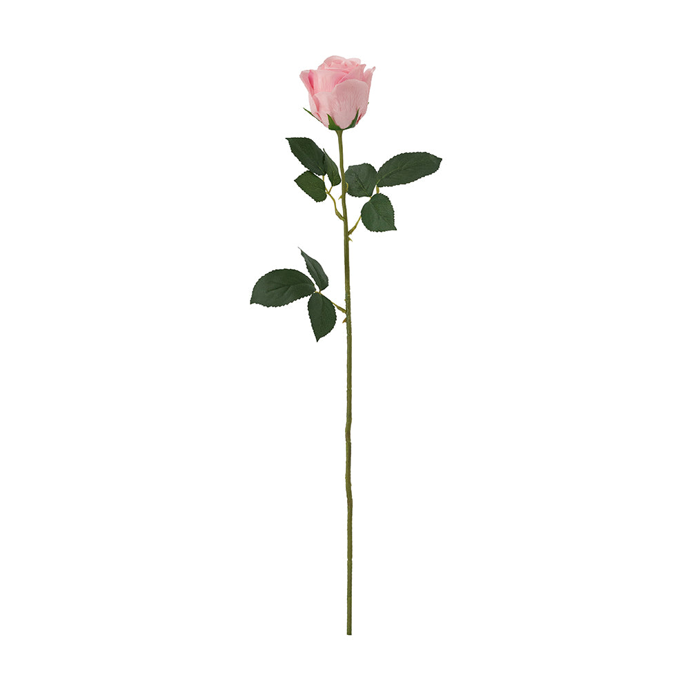 Real Touch artificial rose stem with green leaves in a naturalistic arrangement.
