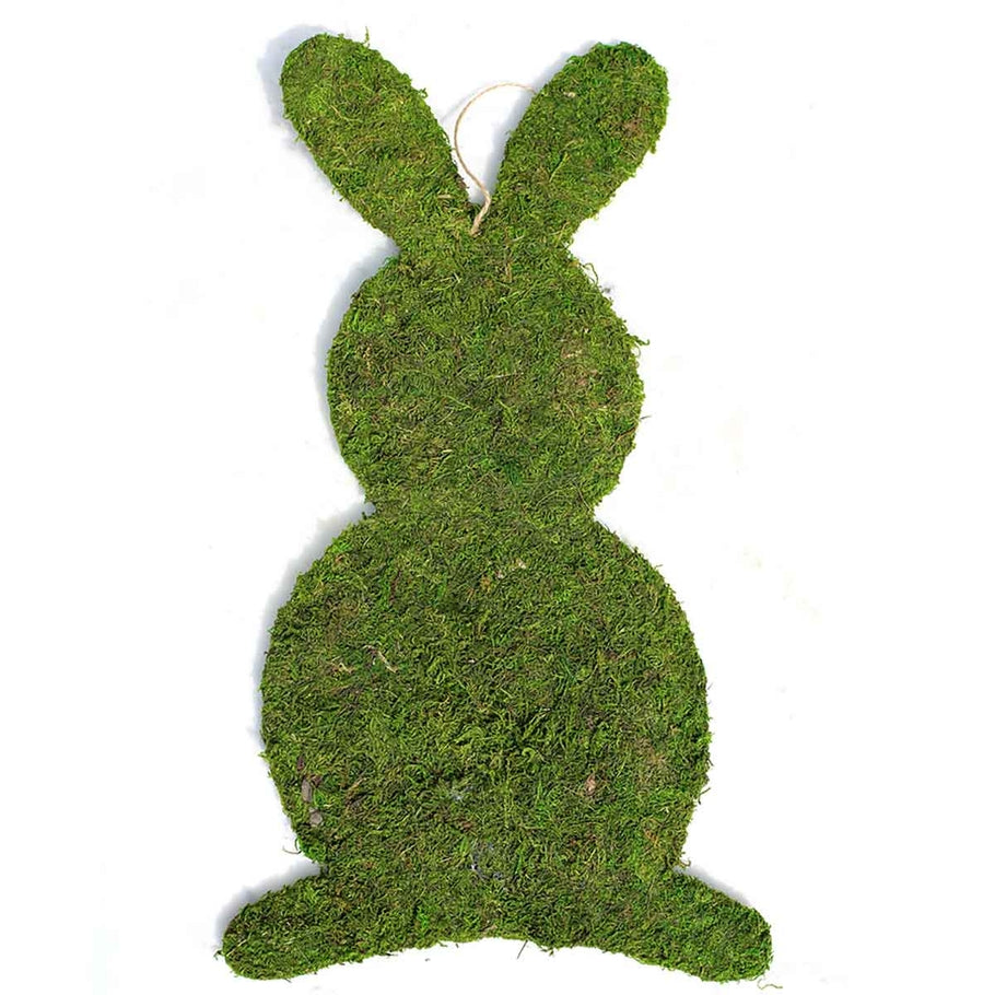 Green moss bunny wall decor with natural texture