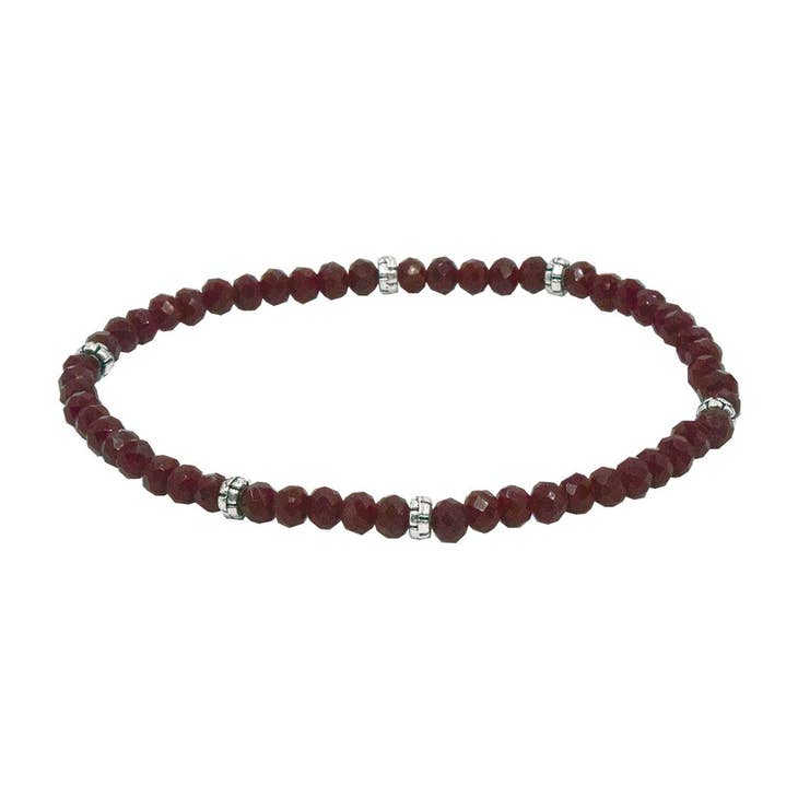 Silver accent mini crystal bracelet with a delicate chain link design.