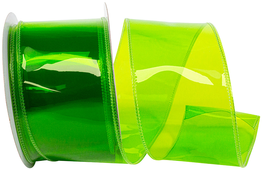 2.5 Inch Jelly Vinyl Ribbon Wired Edge - Lime
