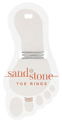 Sand-colored stone toe ring with a minimalist band design.