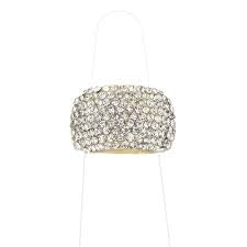 Pave Cluster Stretch Ring with clear rhinestone embellishments on a silver-tone band.