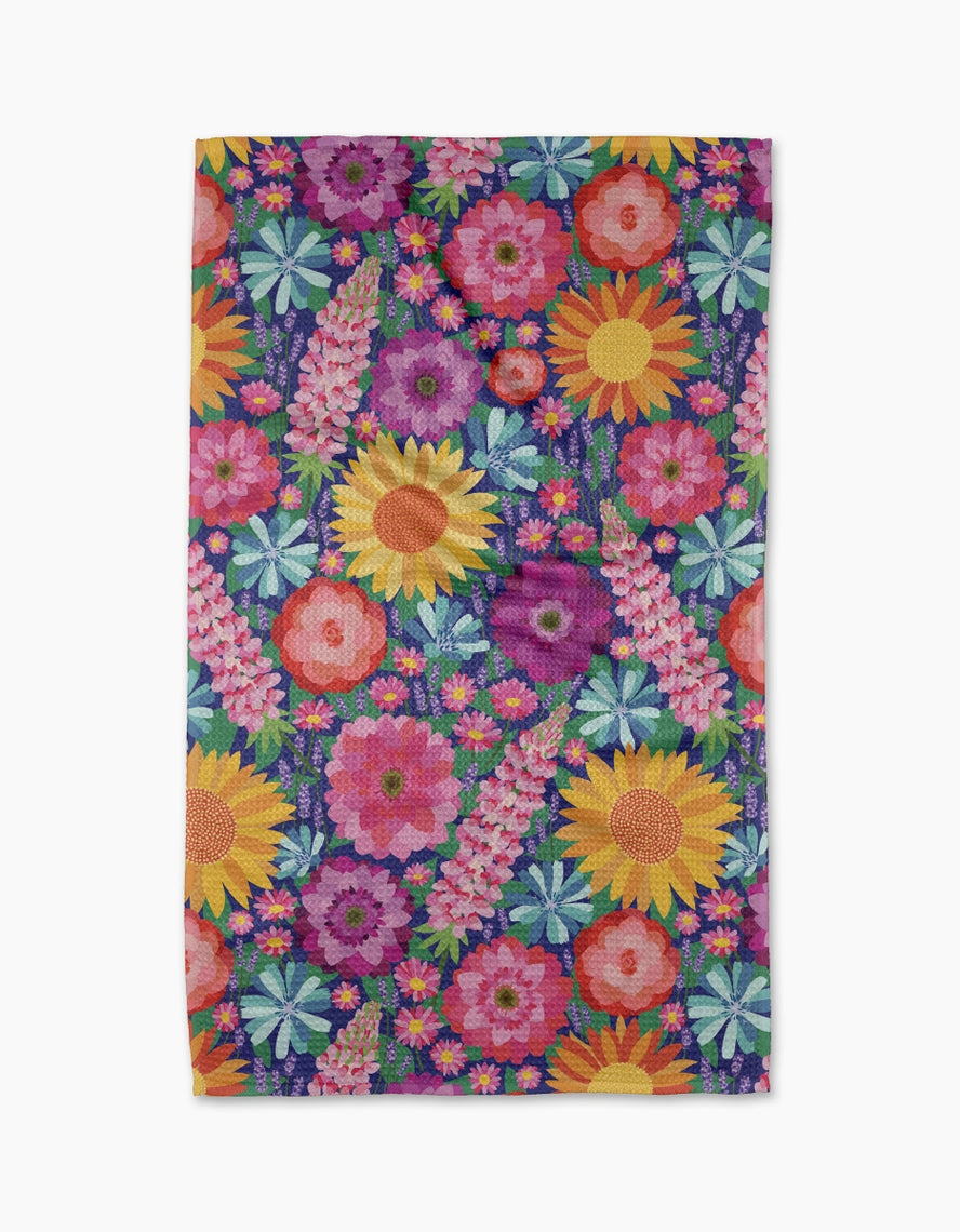 Spring Tea Towel in waffle weave with single-sided print
