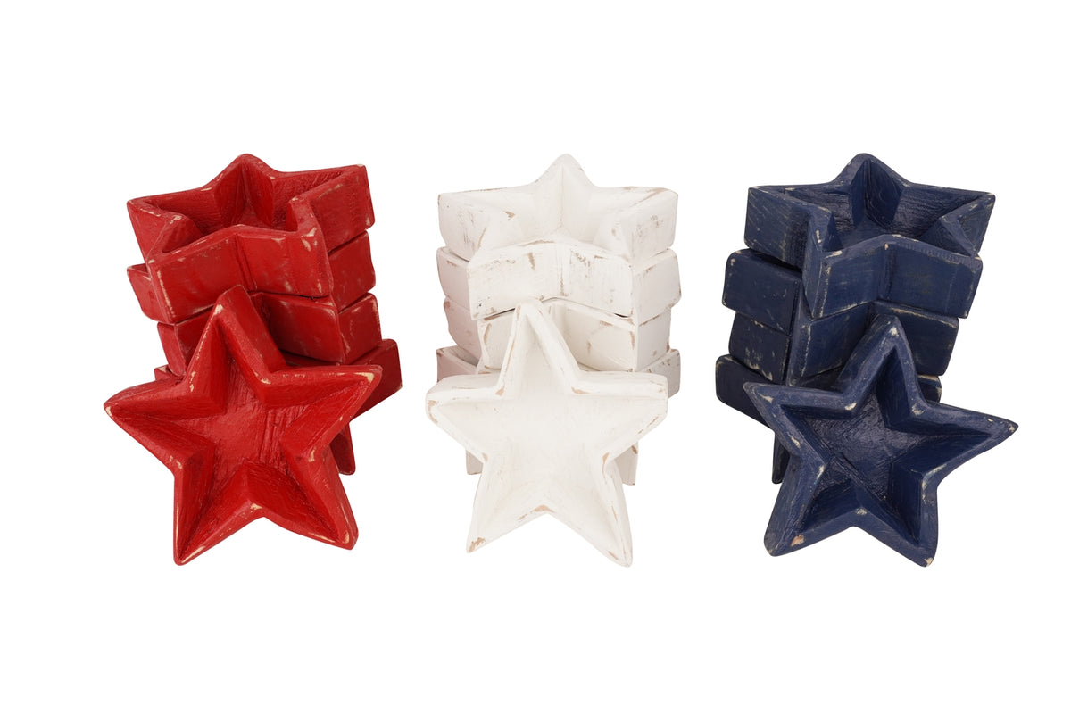 Star Dough Bowl Candle Ready in a wide ceramic bowl with star-shaped cutouts