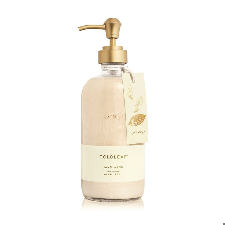 Goldleaf Large Hand Wash bottle with a metallic gold finish.