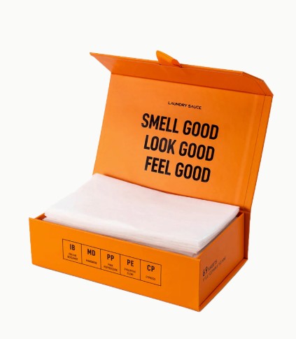 Box of Luxury Scented Dryer Sheets with bold signature scents