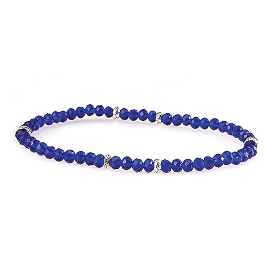 Silver accent mini crystal bracelet with a delicate chain link design.