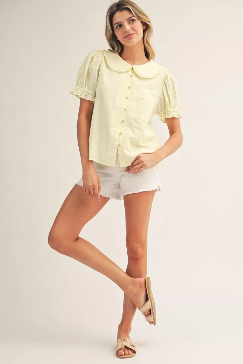 Madeline Peter Pan Collared Button Down Lovely Top