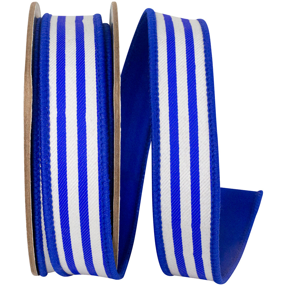 1 Inch Striped Twill Deluxe Dupioni Backed Wired Edge