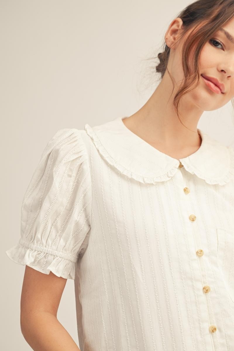 Madeline Peter Pan Collared Button Down Lovely Top