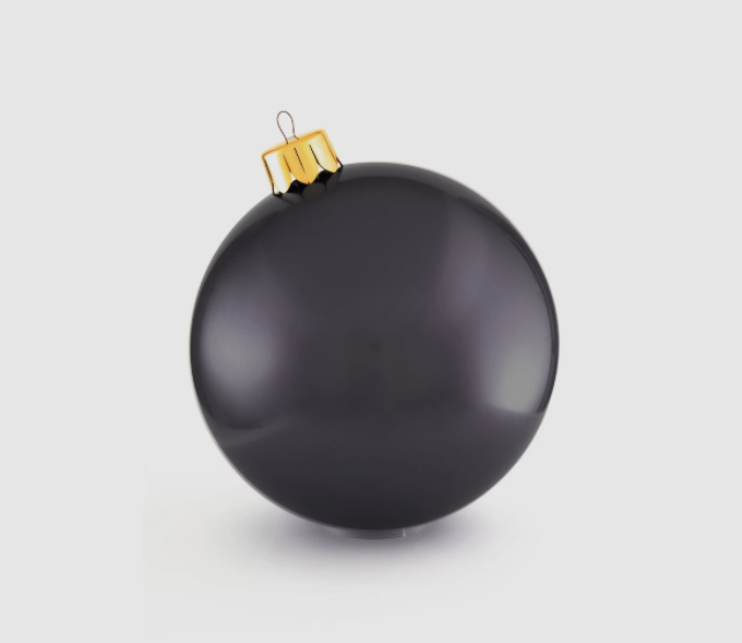 30-inch inflatable Holiball ornament in white with a festive topper.