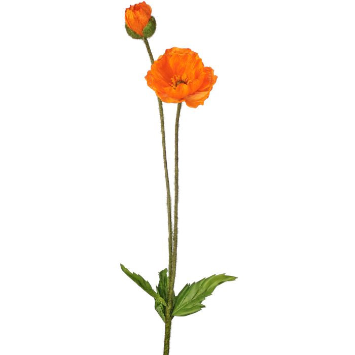 A tall ceramic vase in Summer Poppy with a bud motif pattern.