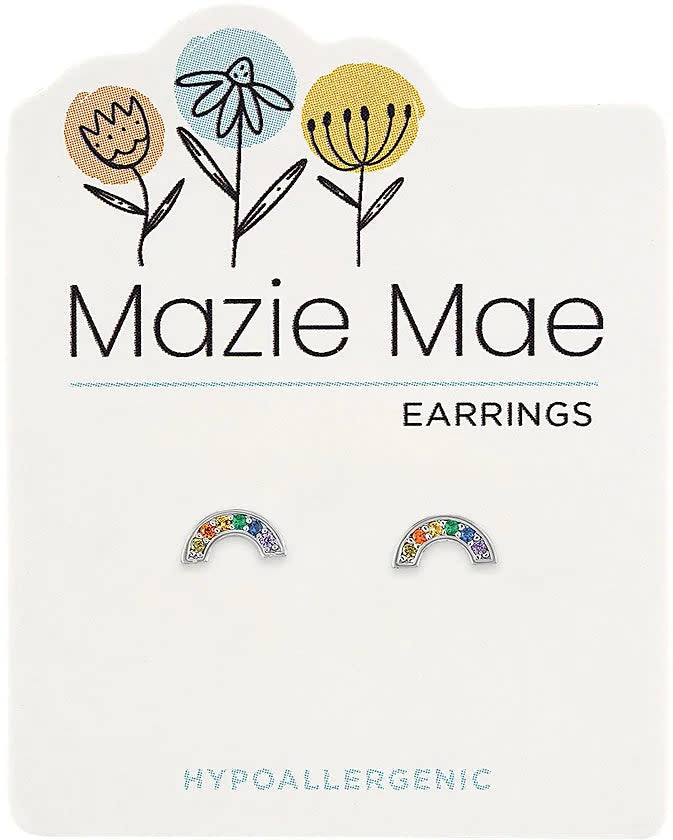 Silver Mazie Mae earring featuring a whimsical silver-tone silhouette with delicate filigree detailing.