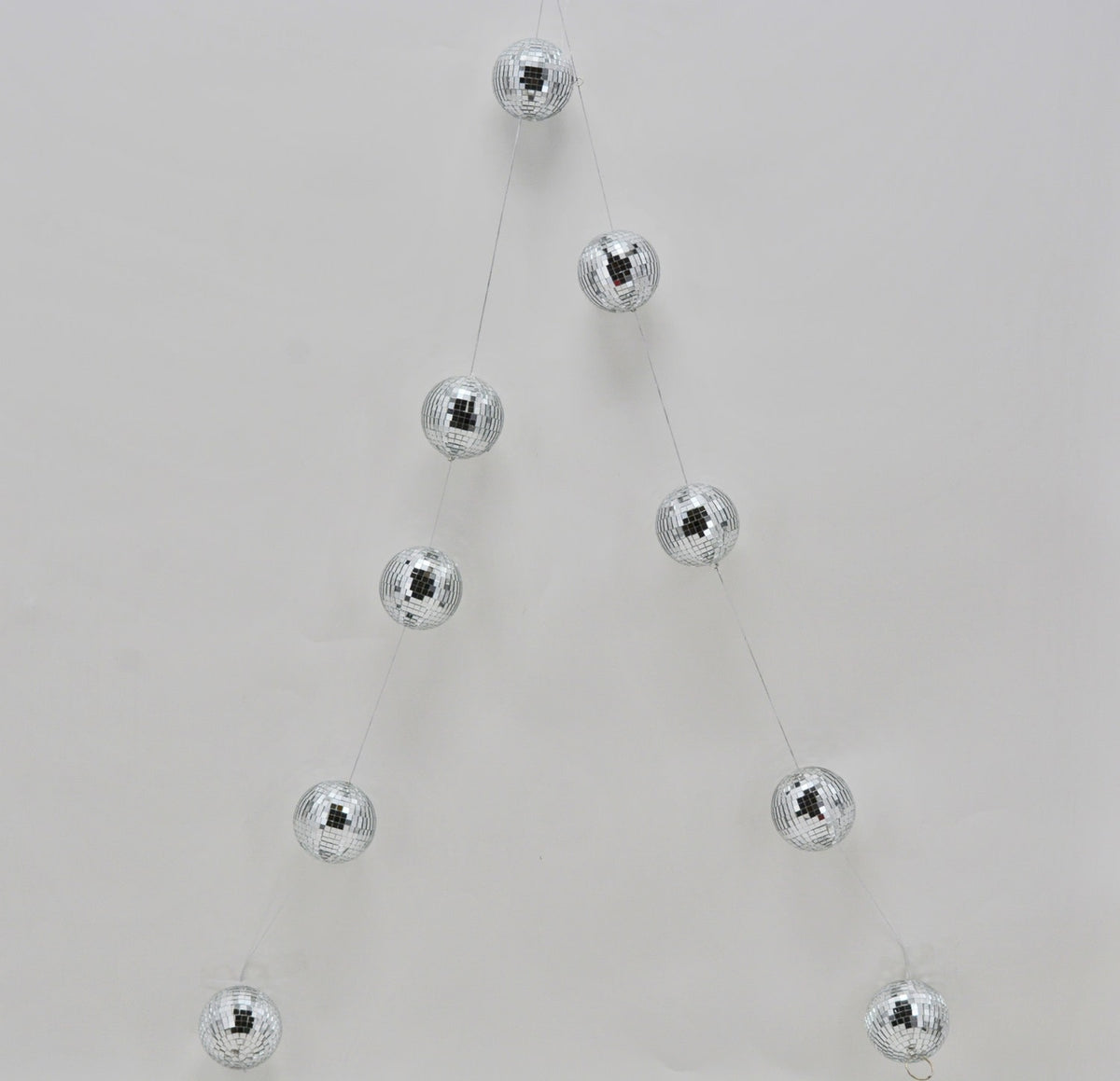 Silver Christmas ornament garland with a festive metallic finish
