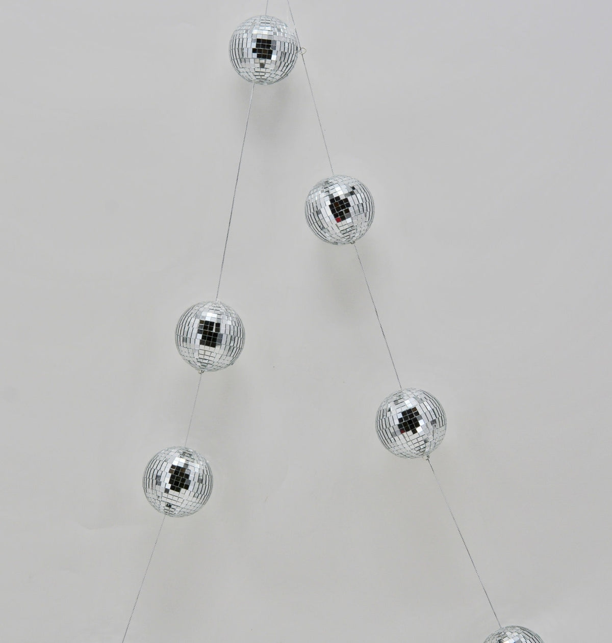 Silver Christmas ornament garland with metallic finish