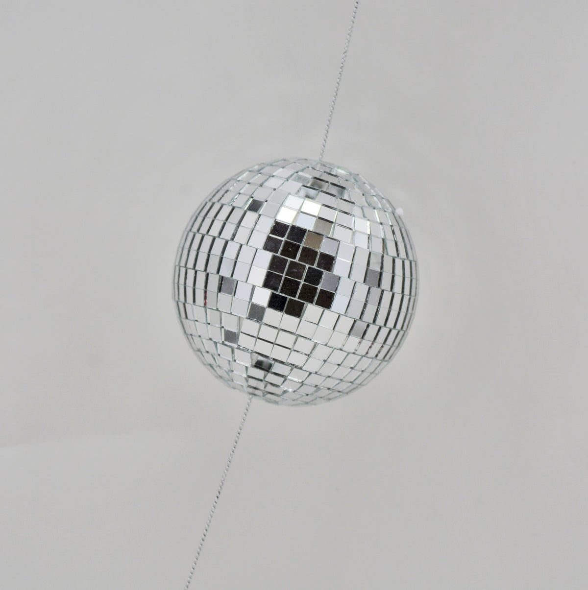 Silver Christmas ornament garland with sparkling metallic finish