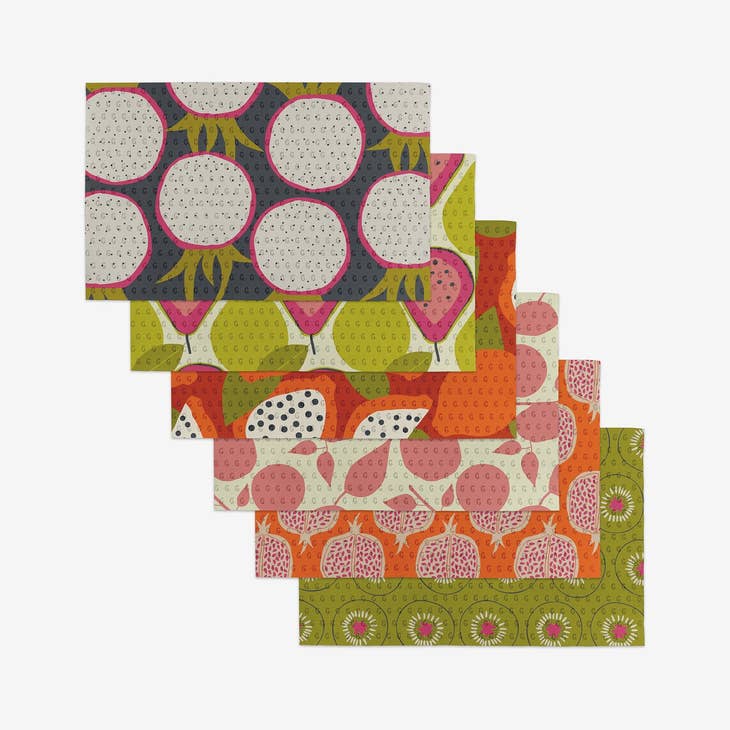 Set of reusable kitchen cloths made from post-consumer recycled materials in a neutral tone.