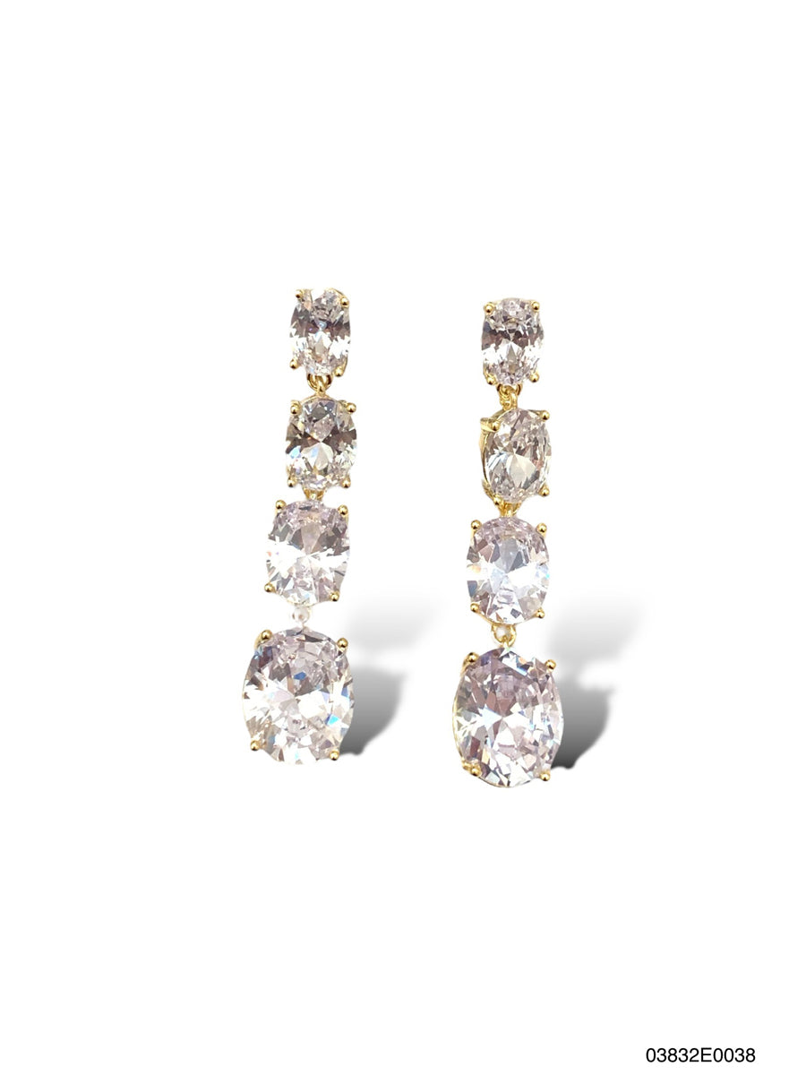 Nora drop earrings featuring high-quality cubic zirconia stones on a pierced post.