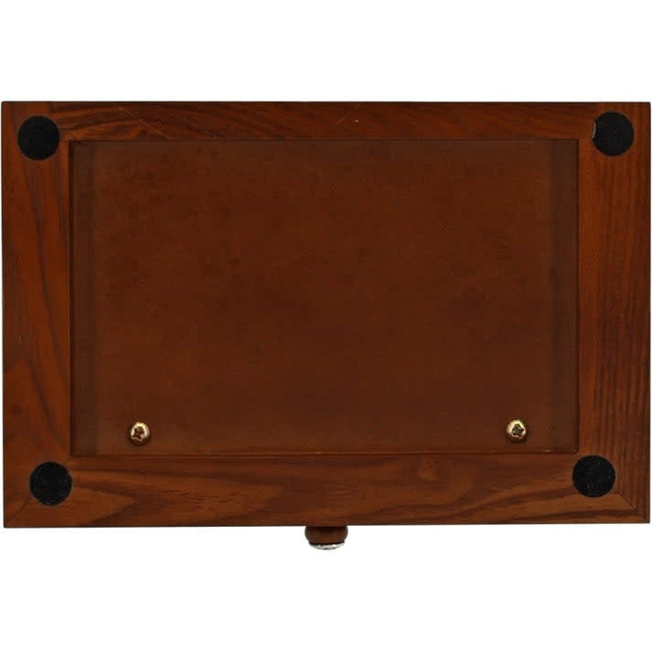 Silver-plated Lacie Daisy jewelry chest with latch closure