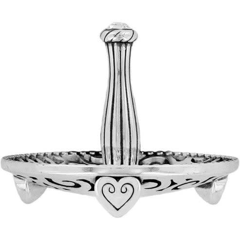 Side view of a Lacie Daisy ring holder made of fine quality crystal with an enamel finish.