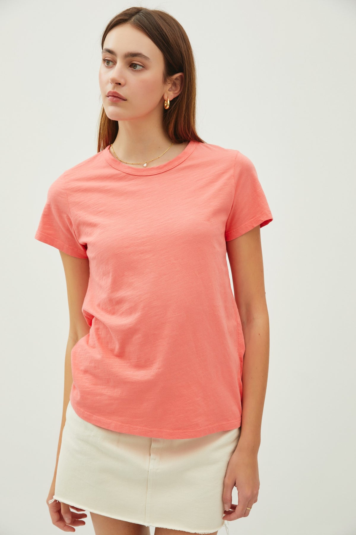 Ginny Garment Dyed Slub Tee in a soft cotton fabric with an organic slub texture and relaxed silhouette.