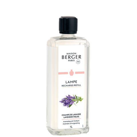 Lampe Berger refill bottle with lavender fields imagery on label