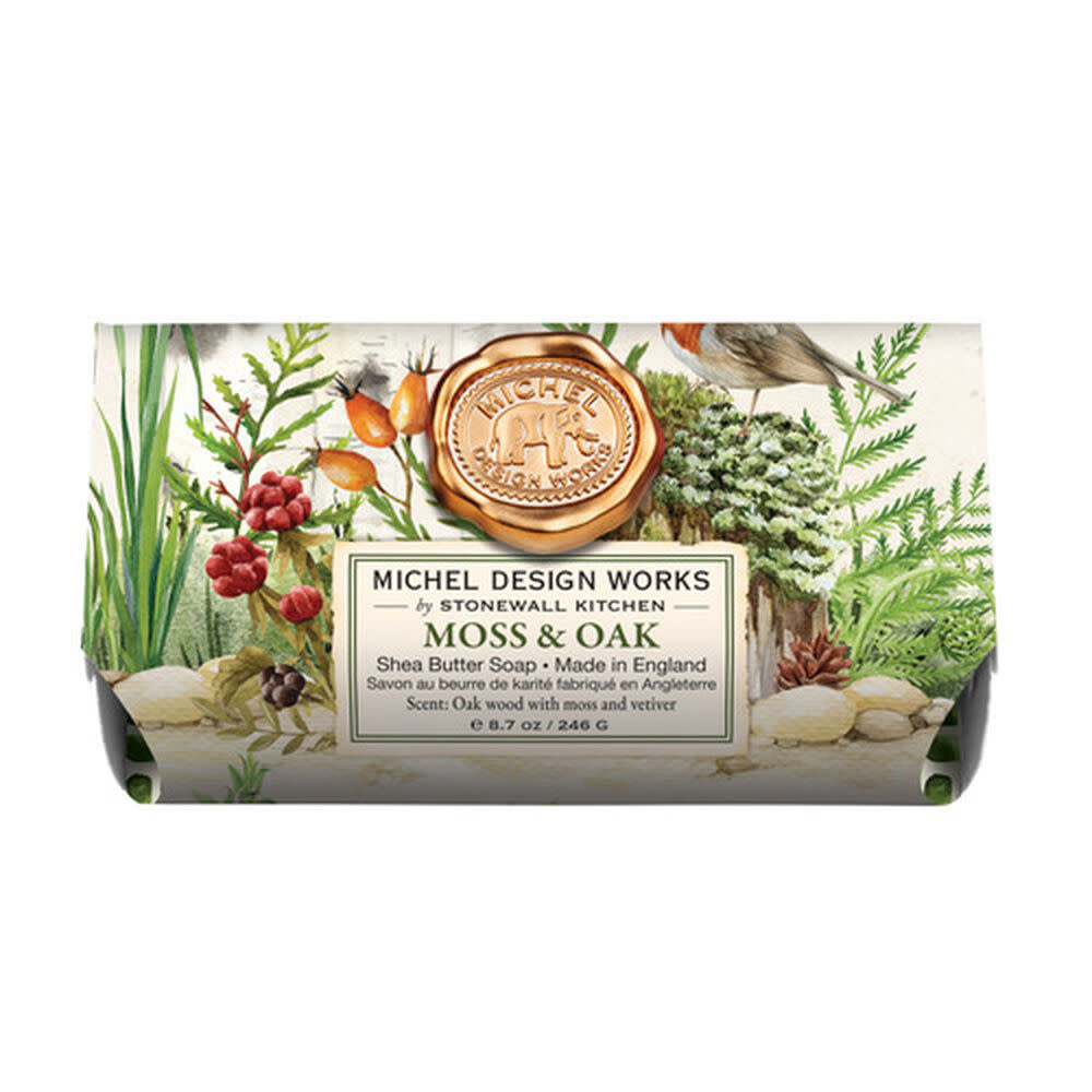 Large bath soap bar in moss oak brown with a natural textured surface.
