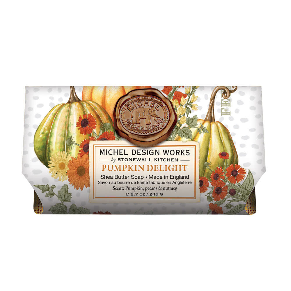Large bath soap bar in pumpkin delight with a warm orange hue.