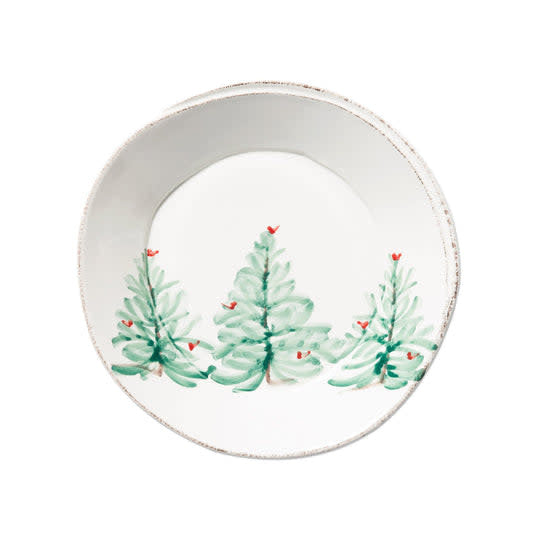 Lastra Holiday pasta bowl in rustic Italian stoneware with decorative handles