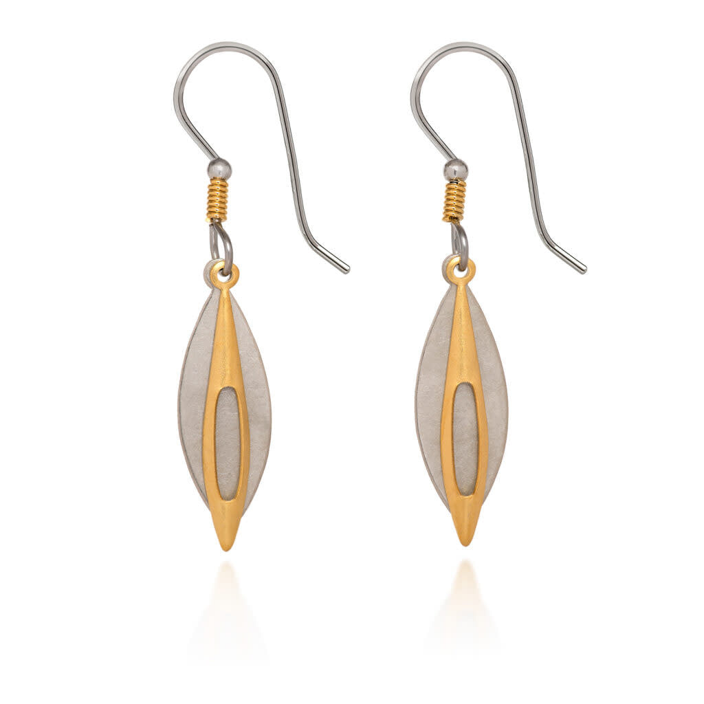 Layered Shapes & Wire Wrap Earrings