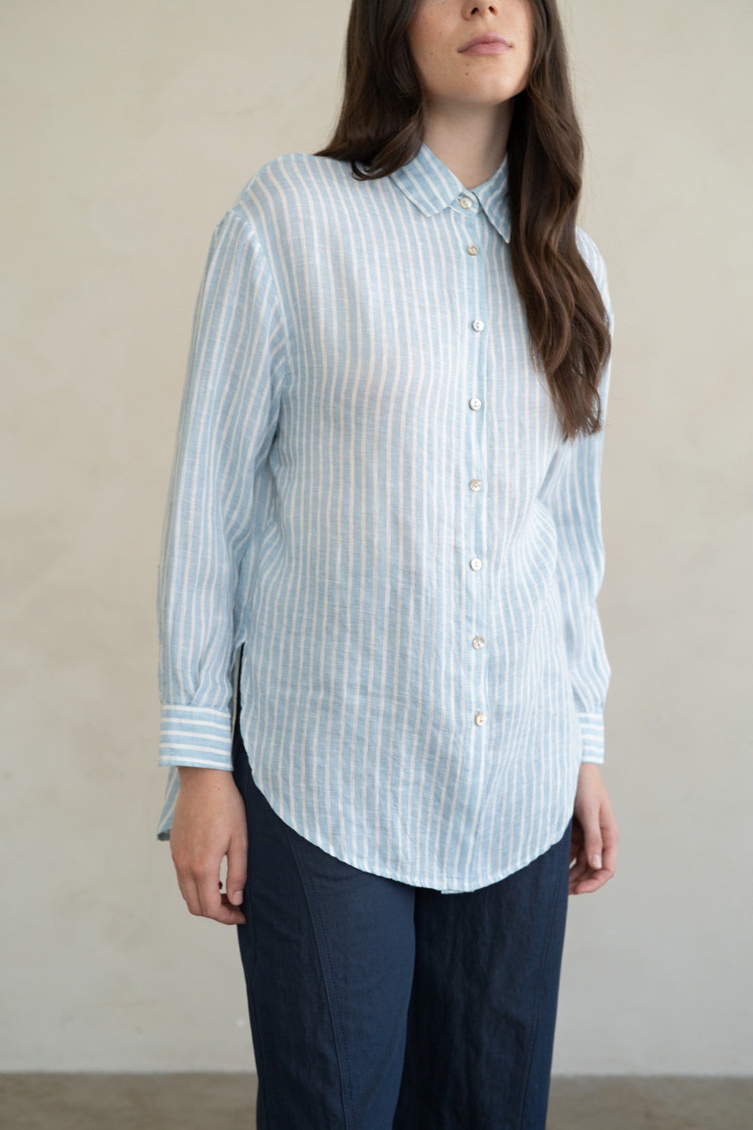 Eliana Striped Linen Essential Shirt